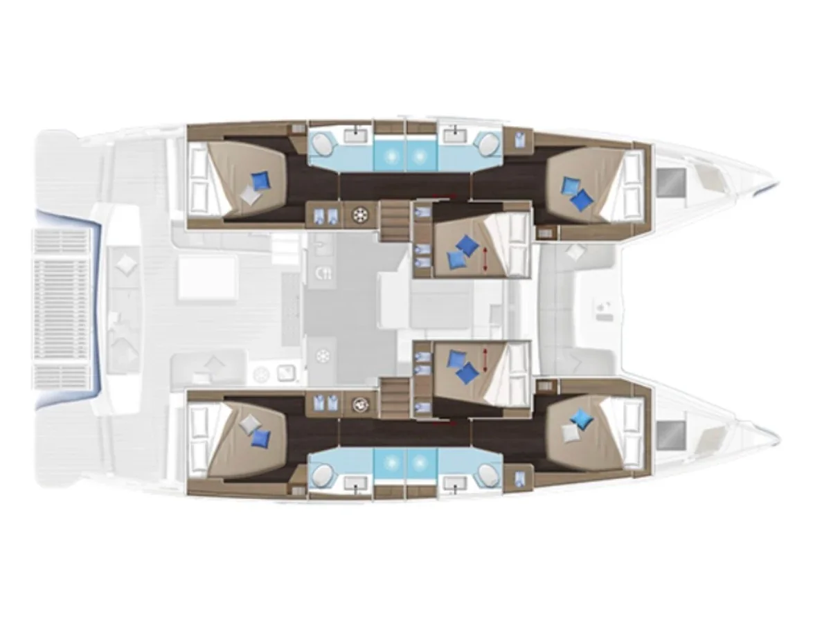 Grundriss der Yacht LAGOON 51 - Eclipse 51