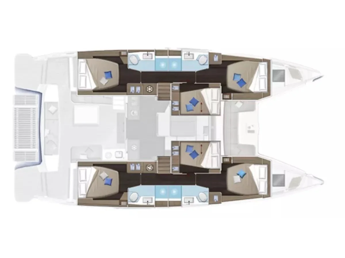 Grundriss der Yacht LAGOON 51 - Sea Charme