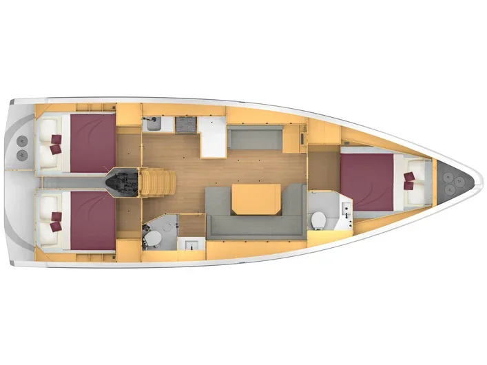 Grundriss der Yacht BAVARIA C42 - Valesia