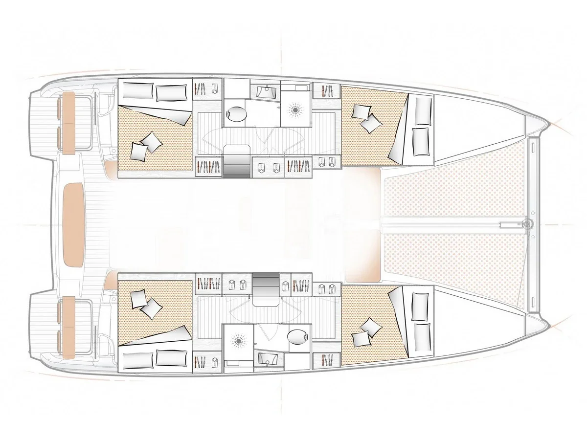 Grundriss der Yacht EXCESS-CATAMARANS 11 - Black Pearl V