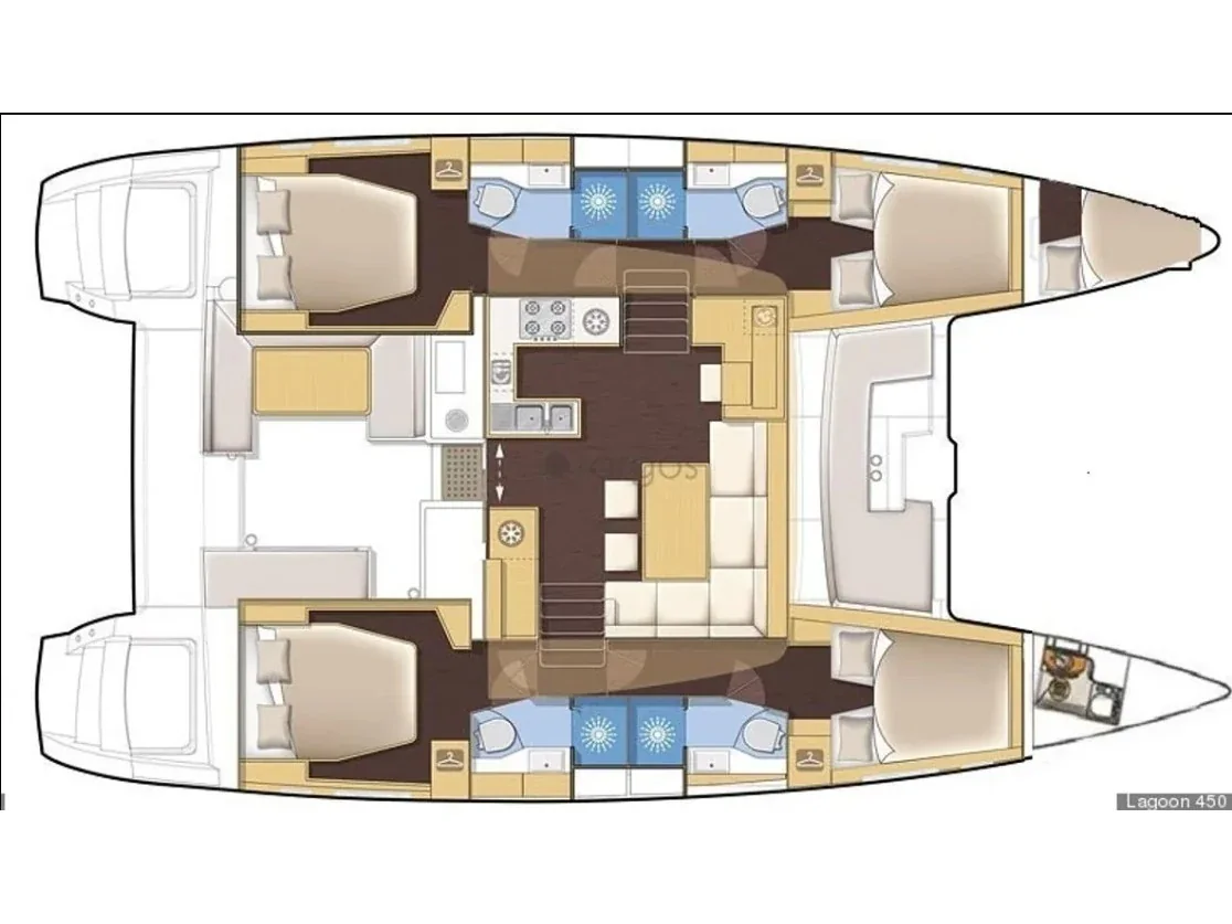 Grundriss der Yacht LAGOON 450 F - Amare I