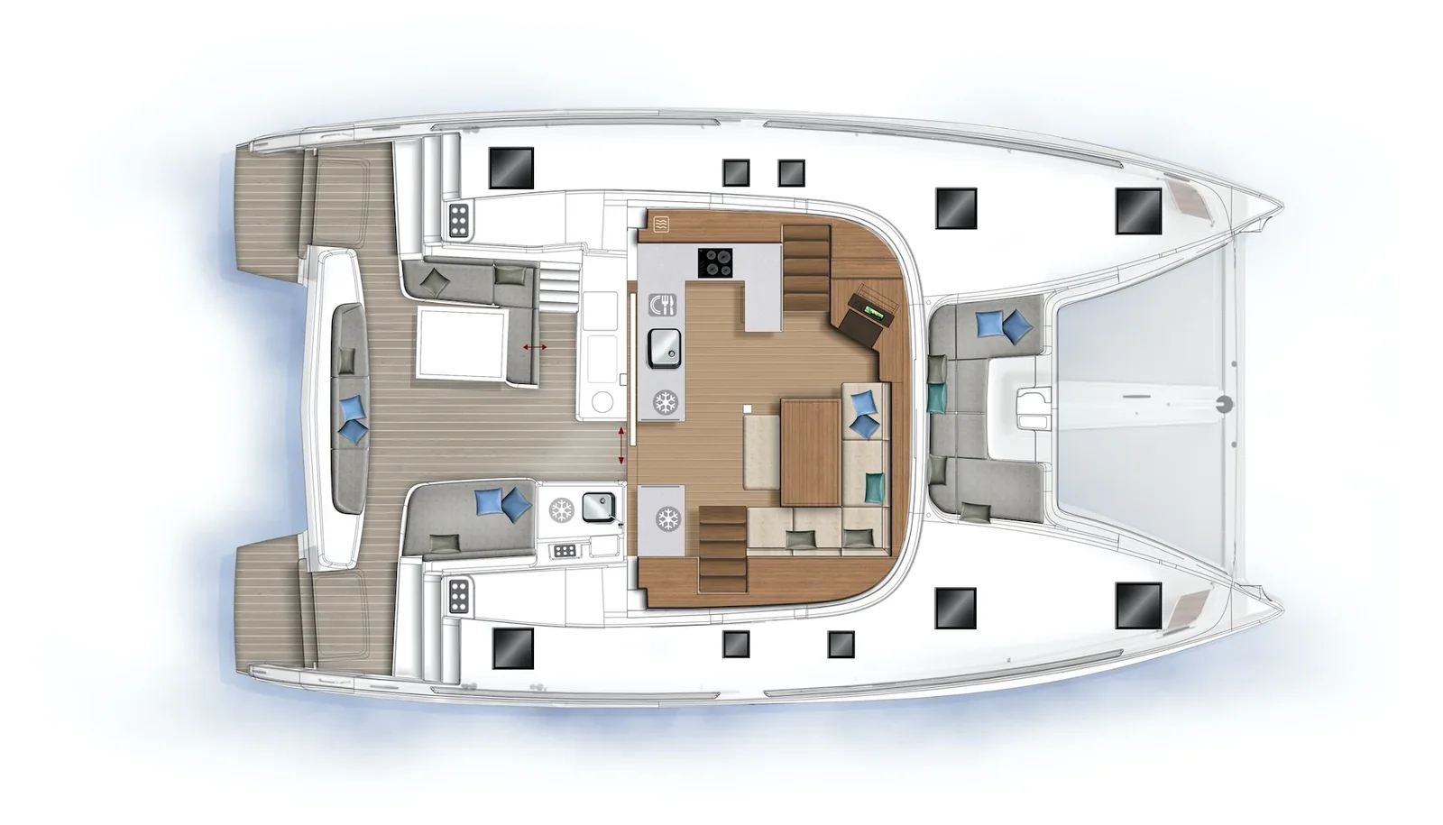 Grundriss der Yacht LAGOON 46 - BYC Paraty