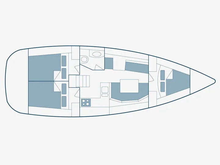 Grundriss der Yacht JEANNEAU Sun Odyssey 36 i - King Julian