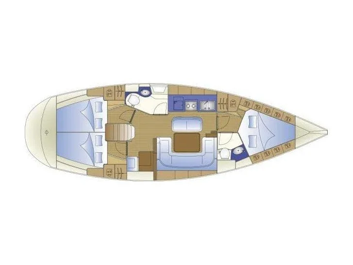 Grundriss der Yacht BAVARIA 41 - Sfakia