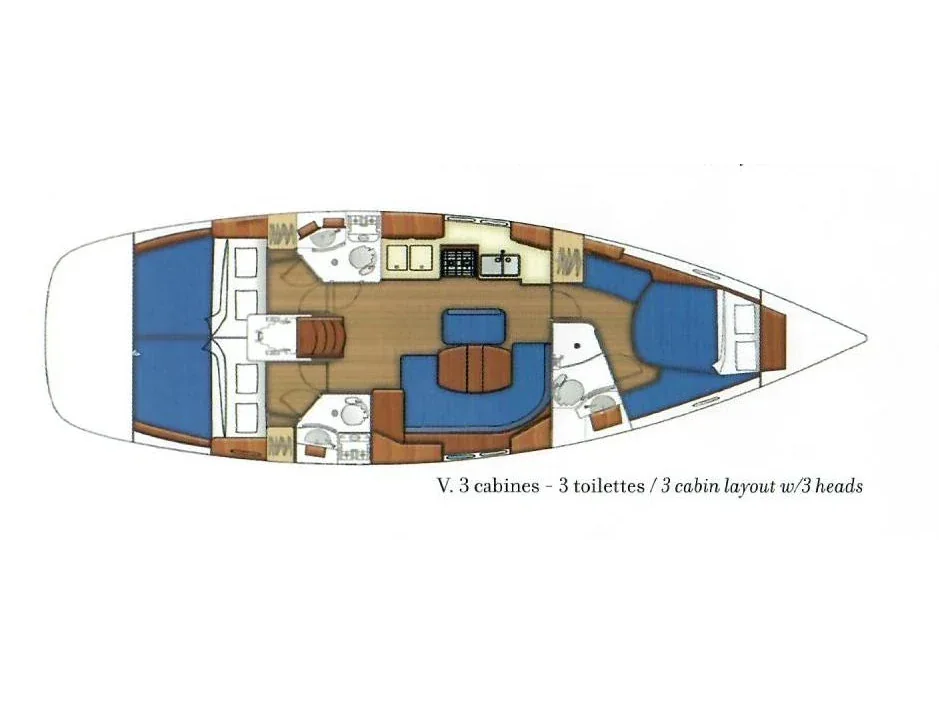 Grundriss der Yacht BENETEAU Oceanis 423 - Windir