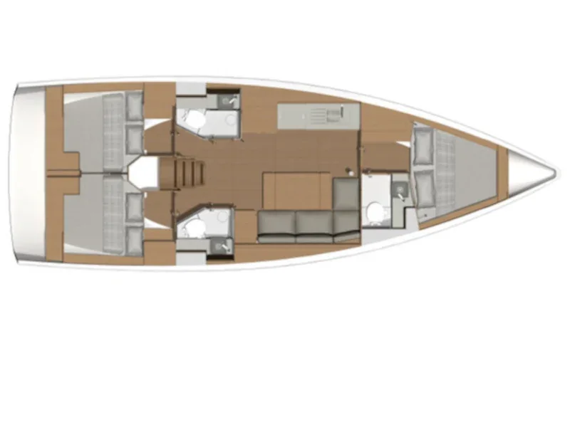 Grundriss der Yacht DUFOUR 390 Grand Large