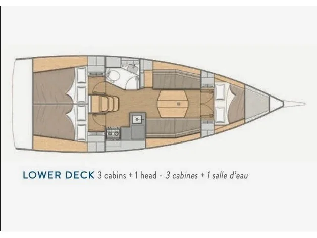 Grundriss der Yacht BENETEAU Oceanis 34.1