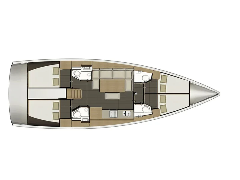Grundriss der Yacht DUFOUR 460 Grand Large - Get Lucky
