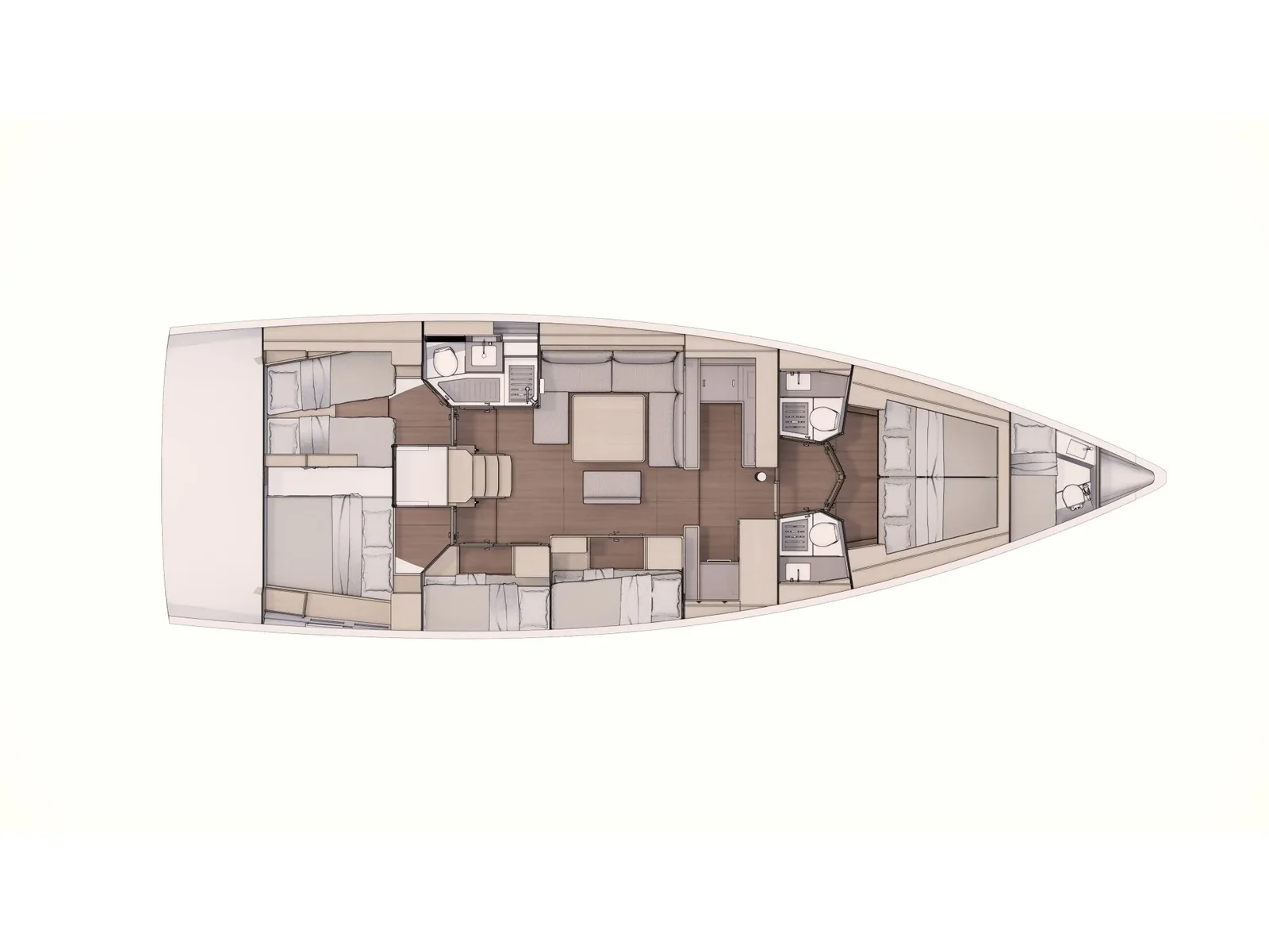 Grundriss der Yacht DUFOUR 530 Grand Large - Medea