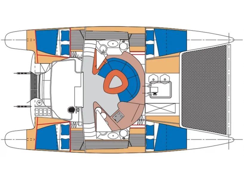 Grundriss der Yacht FOUNTAINE PAJOT Athena 38 - La Perla