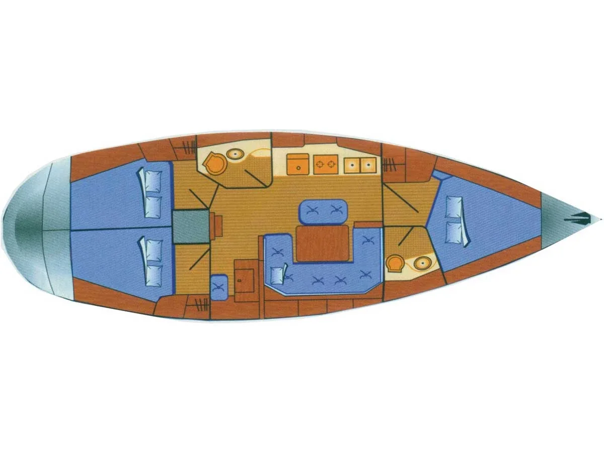 Grundriss der Yacht BAVARIA 41 - Meropi