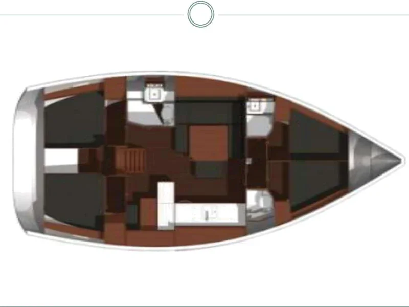 Grundriss der Yacht DUFOUR 450 Grand Large - Oscar Time