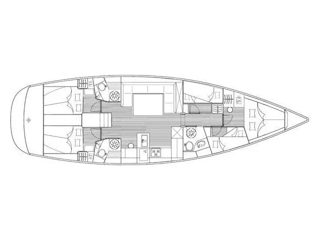 Grundriss der Yacht BAVARIA 51 Cruiser - MH 22