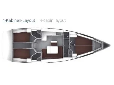 Grundriss der Yacht BAVARIA Cruiser 46 - Batukaan