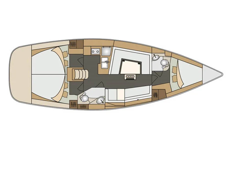Grundriss der Yacht ELAN Impression 40 - Silente