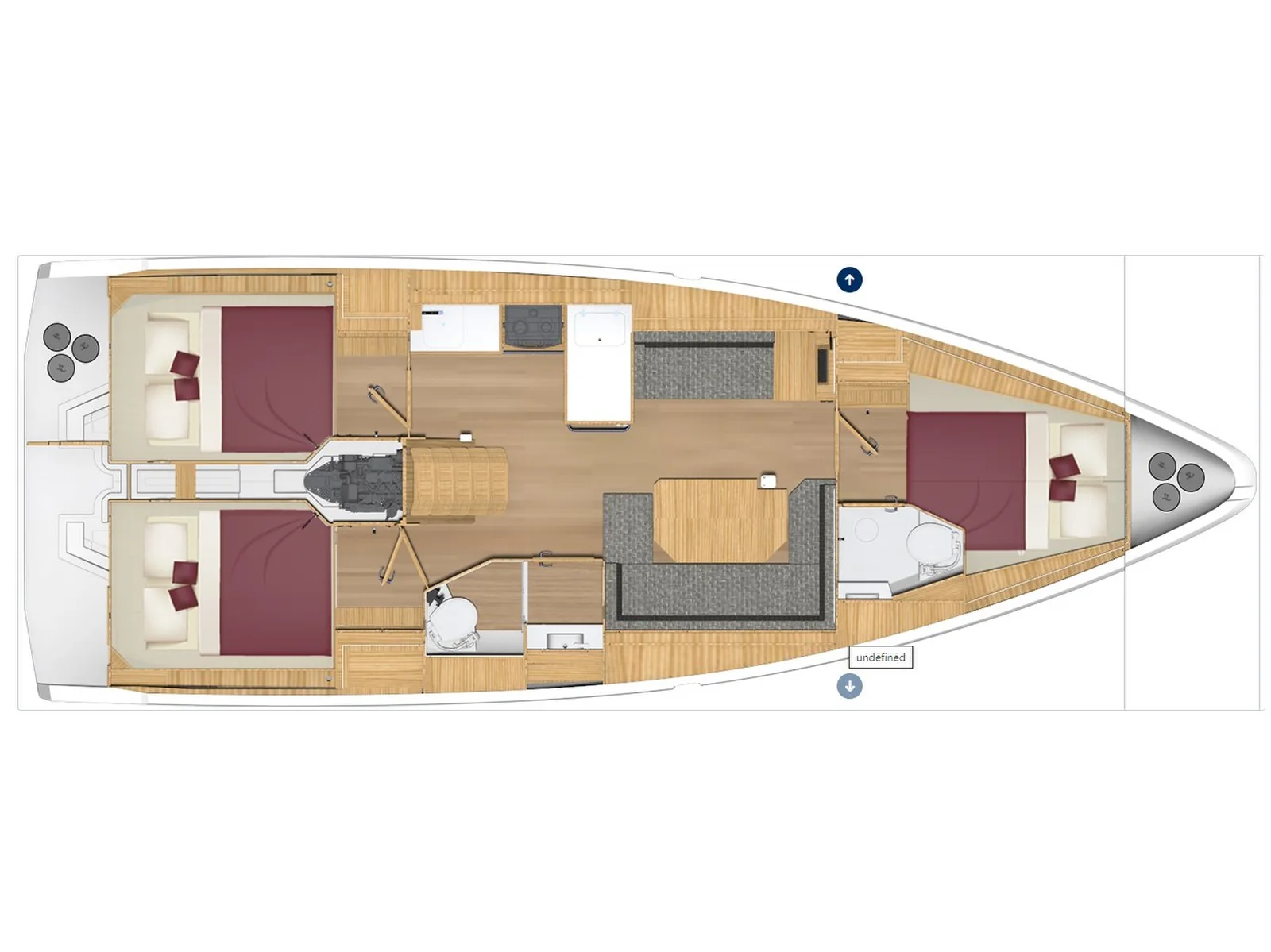 Grundriss der Yacht BAVARIA C38 - Le petit Mami