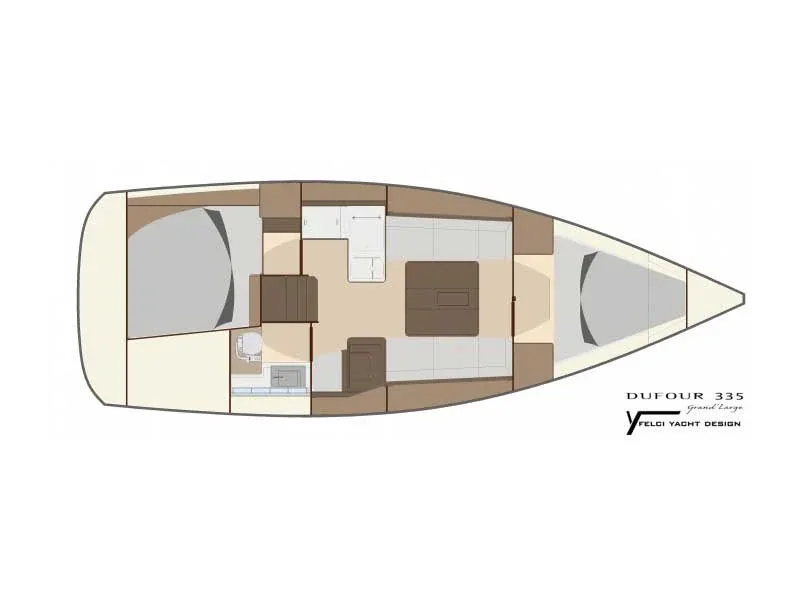 Grundriss der Yacht DUFOUR 335 Grand Large - Pippi