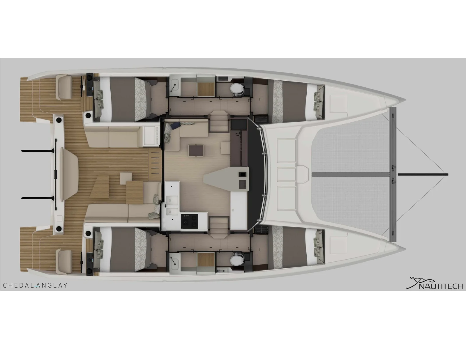 Grundriss der Yacht NAUTITECH 44 Open - Double Memory