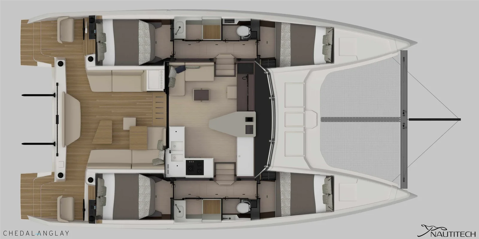 Grundriss der Yacht NAUTITECH 44 Open - Double Memory