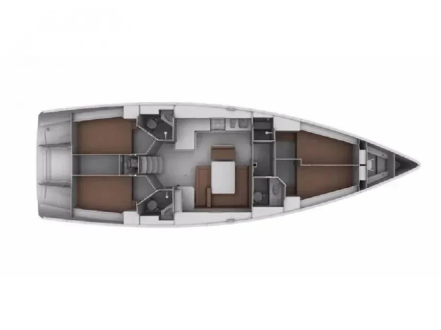 Grundriss der Yacht BAVARIA Cruiser 46 - Blue Moon