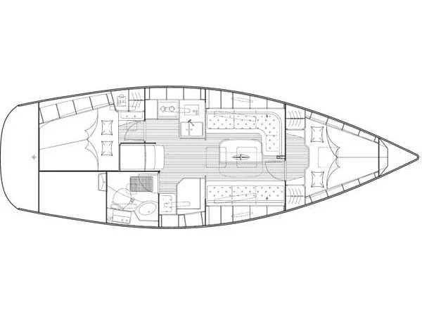 Grundriss der Yacht BAVARIA 34 Cruiser - Leon