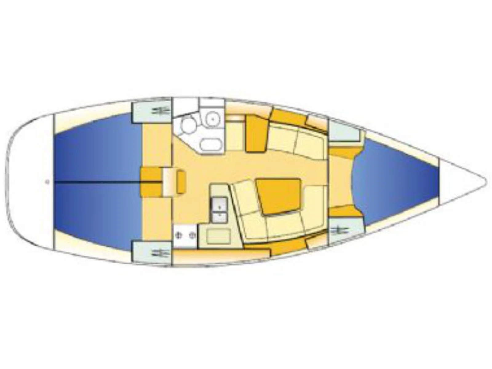 Grundriss der Yacht JEANNEAU Sun Odyssey 37 - Bonaca