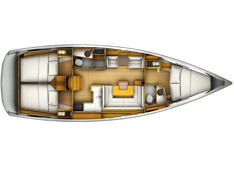 Grundriss der Yacht JEANNEAU Sun Odyssey 409 - Amersa