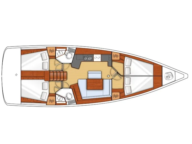 Grundriss der Yacht BENETEAU Oceanis 45 - Fantasy Planet