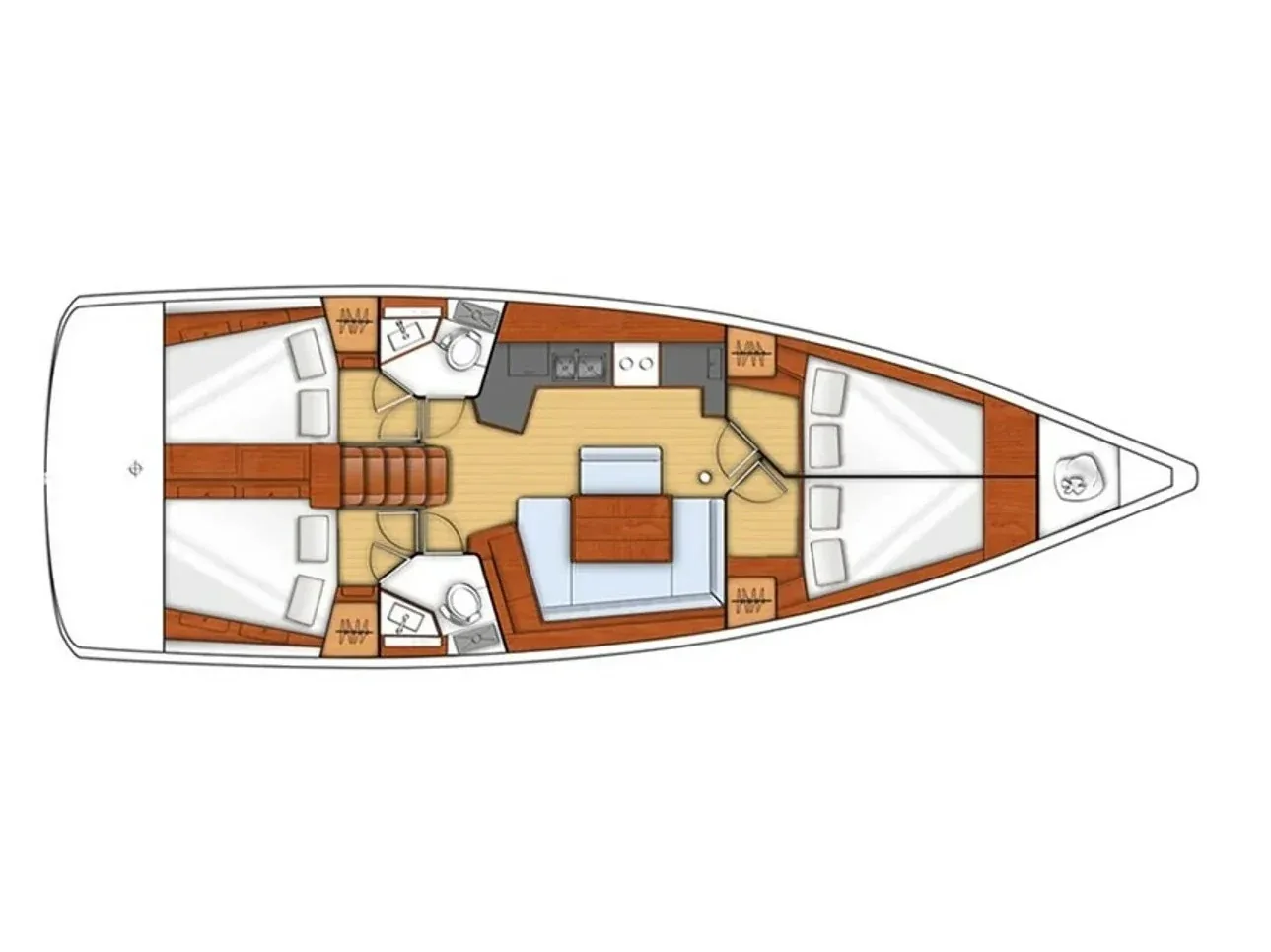 Grundriss der Yacht BENETEAU Oceanis 45 - Stella