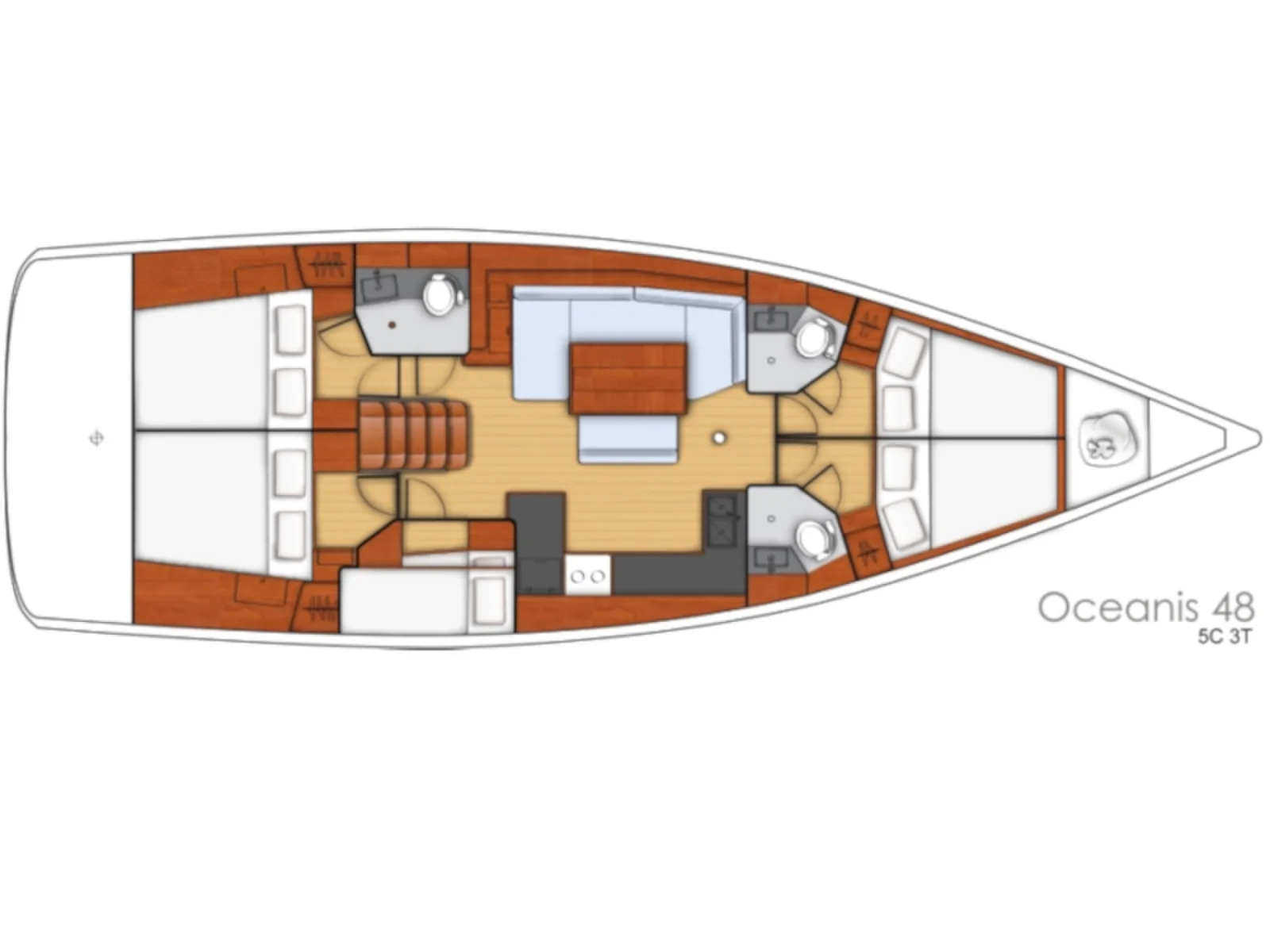Grundriss der Yacht BENETEAU Oceanis 48 - Harpia