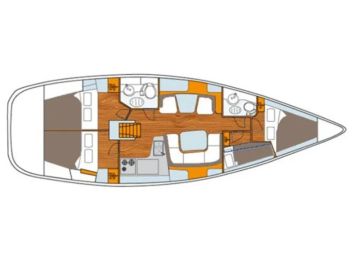 Grundriss der Yacht JEANNEAU Sun Odyssey 43 - Evangelos