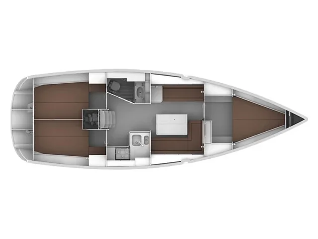 Grundriss der Yacht BAVARIA Cruiser 36 - Nu Ga