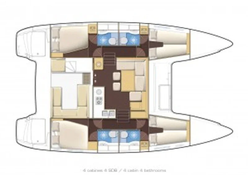 Grundriss der Yacht LAGOON 400 S2 - Emerald Seas
