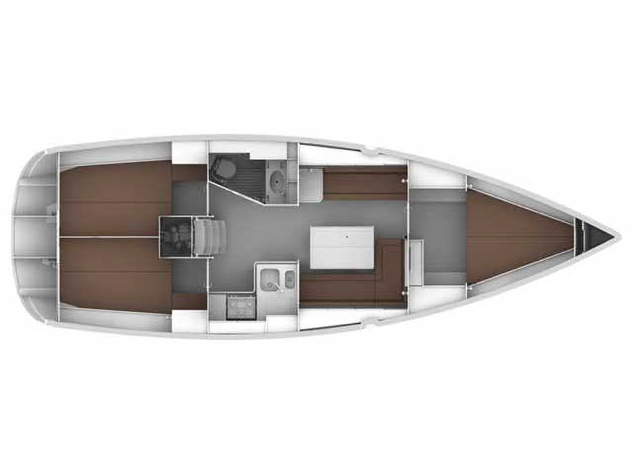 Grundriss der Yacht BAVARIA Cruiser 36 - Mystic
