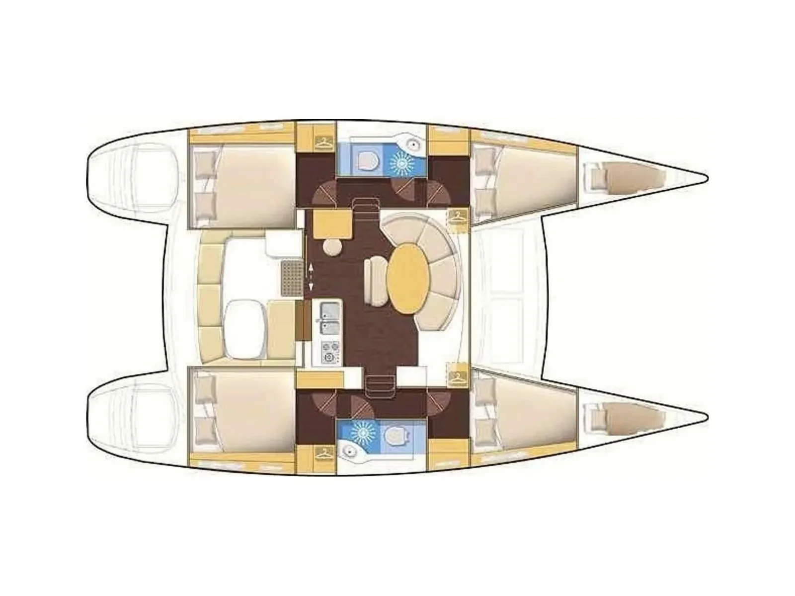Grundriss der Yacht LAGOON 380 S2 - Ploto