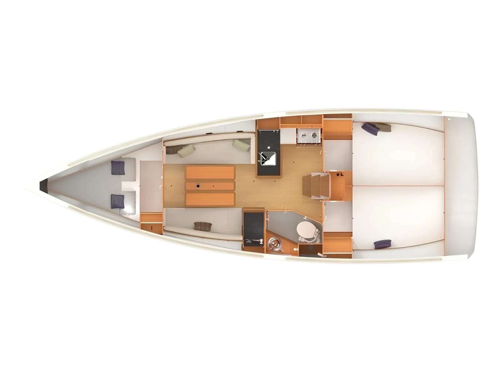 Grundriss der Yacht JEANNEAU Sun Odyssey 349 - Blue Dreams
