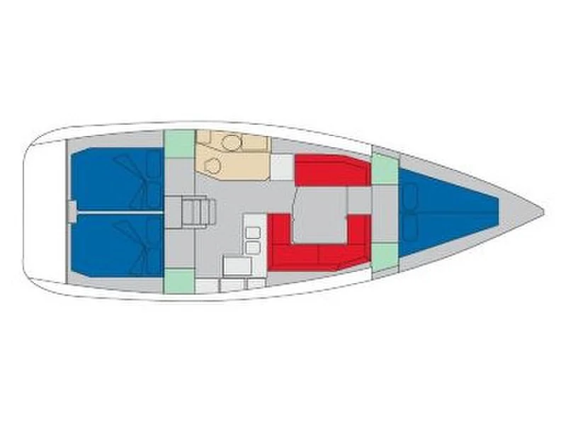 Grundriss der Yacht JEANNEAU Sun Odyssey 379 - Minerva