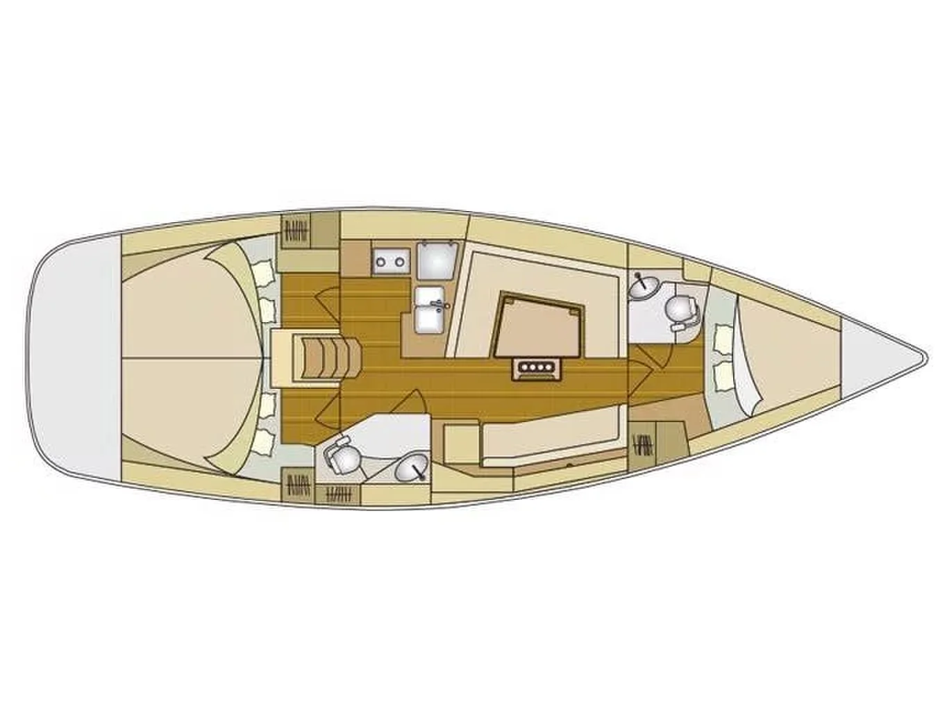 Grundriss der Yacht ELAN 384 Impression - Orca O.