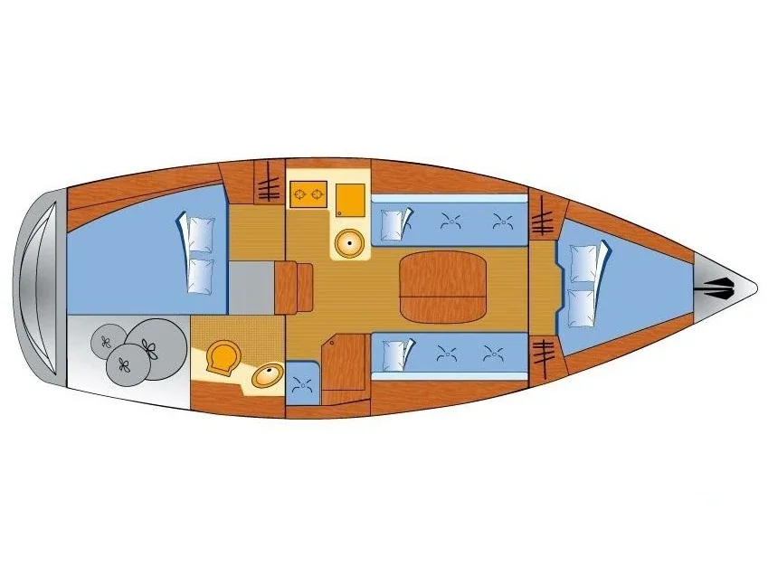 Grundriss der Yacht BAVARIA 30 Cruiser - Mojito