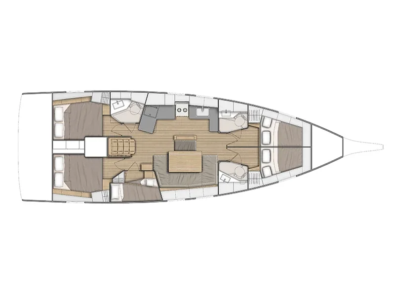 Grundriss der Yacht BENETEAU Oceanis 46.1 - Senza Ostacoli