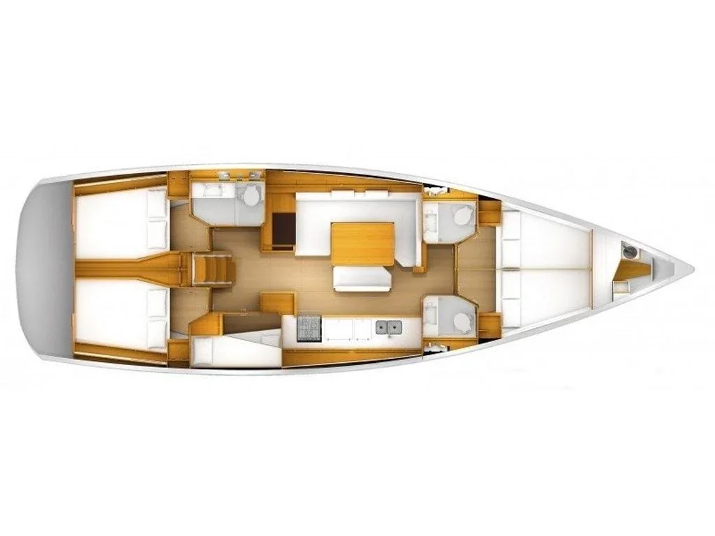 Grundriss der Yacht JEANNEAU Sun Odyssey 519 - Leia