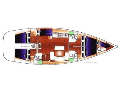 Grundriss der Yacht BENETEAU Cyclades 50.5 - Triton