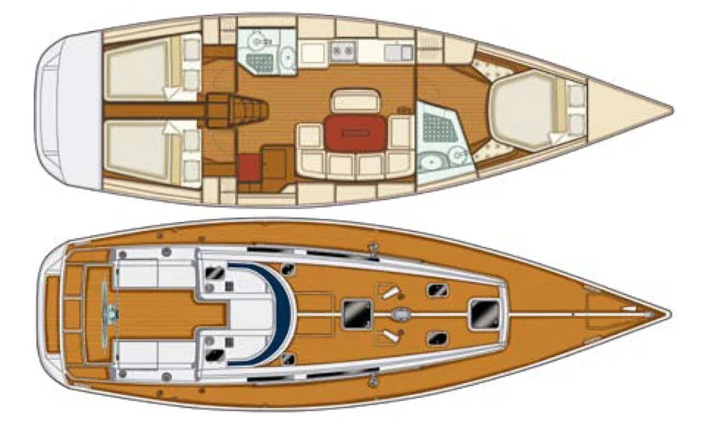 Grundriss der Yacht GRAND SOLEIL 43 - Skalice
