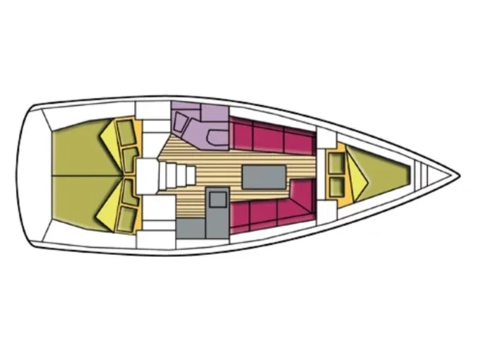 Grundriss der Yacht BAVARIA Cruiser 34 - Pollux I
