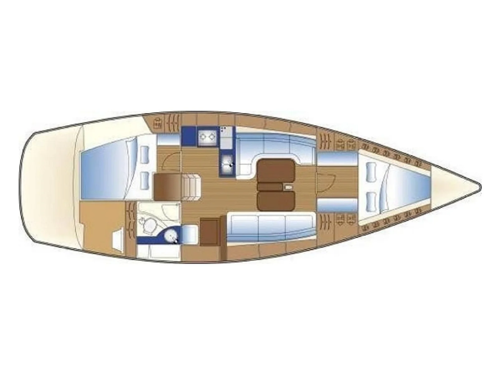Grundriss der Yacht BAVARIA 38 Cruiser - Mr Bojangles