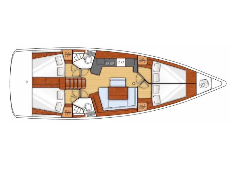 Grundriss der Yacht BENETEAU Oceanis 45 - Viki