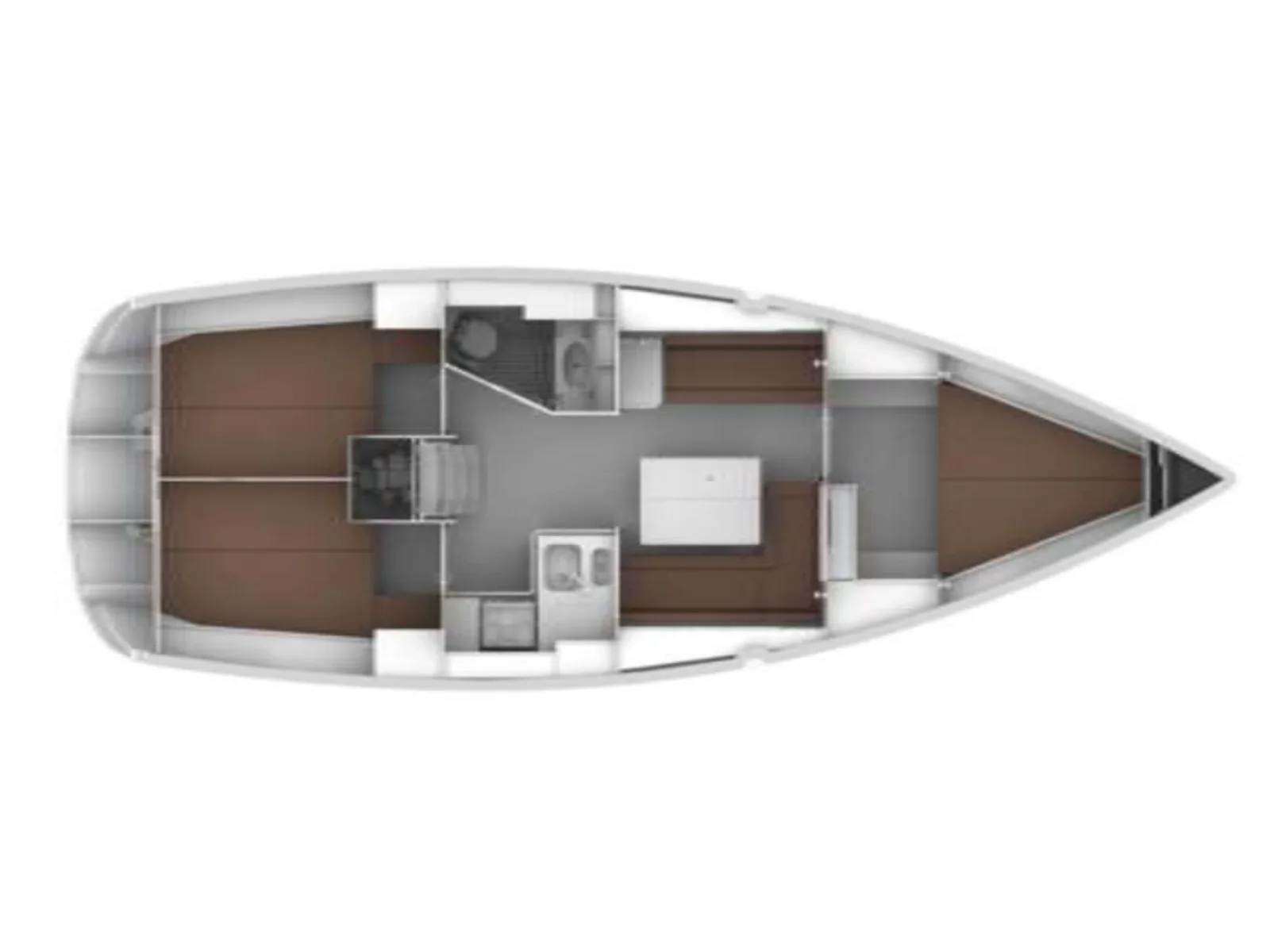 Grundriss der Yacht BAVARIA Cruiser 36 - Kiwi