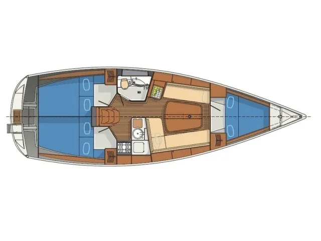 Grundriss der Yacht DELPHIA 37 - Arctic Vision