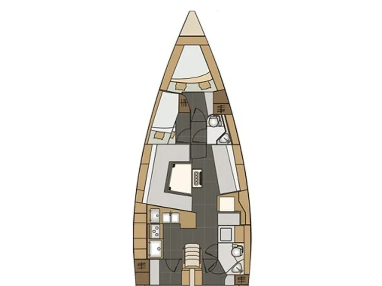 Grundriss der Yacht ELAN Impression 45 - Elysium
