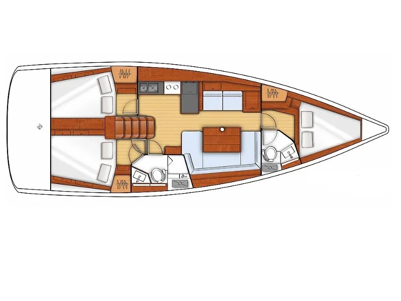 Grundriss der Yacht BENETEAU Oceanis 41 - Slunicko